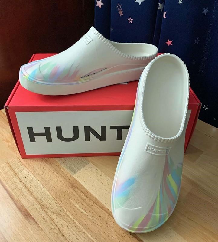 Men's Unisex HUNTER IN/OUT Algae Foam Marble Clog Shaded White Sz 12 New in Box