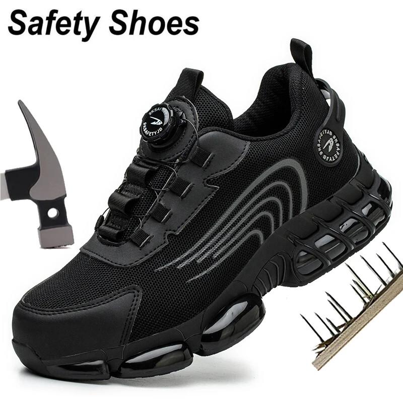Men's Work Sneakers Steel Toe Protective Boots Anti-puncture Work Safety Shoes