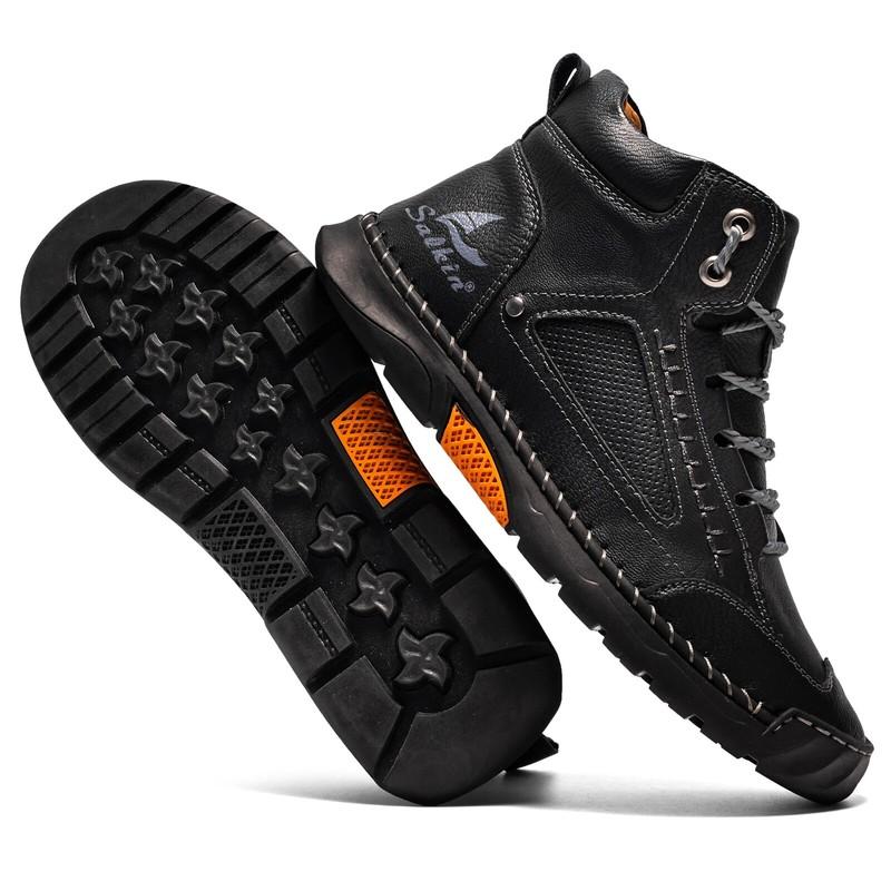 Men Waterproof Ankle Boots Breathable Soft Sneakers Handmade Casual Flat Shoes