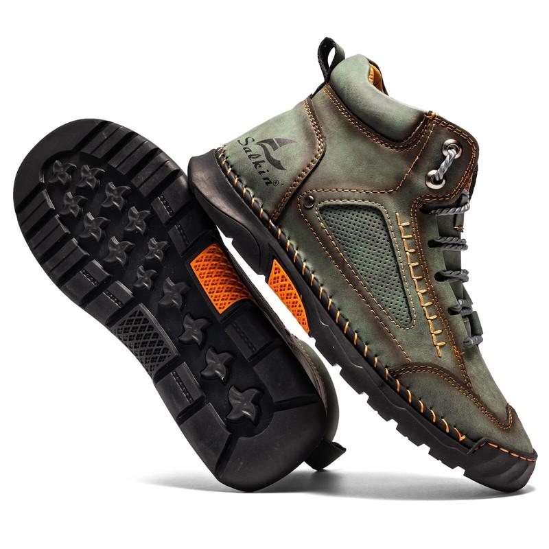 Men Waterproof Ankle Boots Breathable Soft Sneakers Handmade Casual Flat Shoes