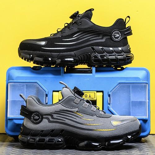 Men Work Safety Shoes Steel Toe Rotating Buckle Indestructible Non-slip Sneakers