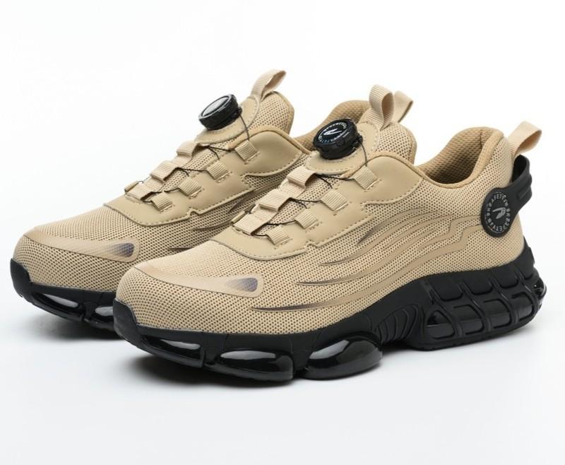 Men Work Shoes Safety Toe Rotating Buckle Breathable Non-Slip Steel Toe Sneakers
