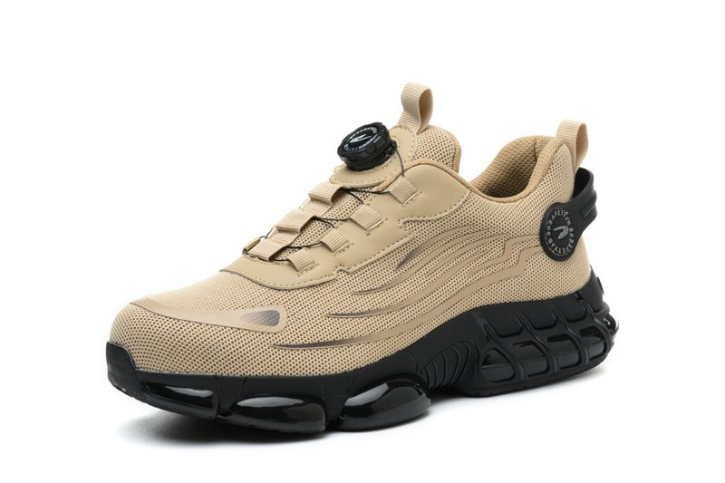 Men Work Shoes Safety Toe Rotating Buckle Breathable Non-Slip Steel Toe Sneakers