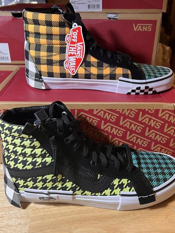 Mens 10.5 Vans Sk8 Hi "What The Buffalo" Houndstooth Plaid Sneakers BNIB