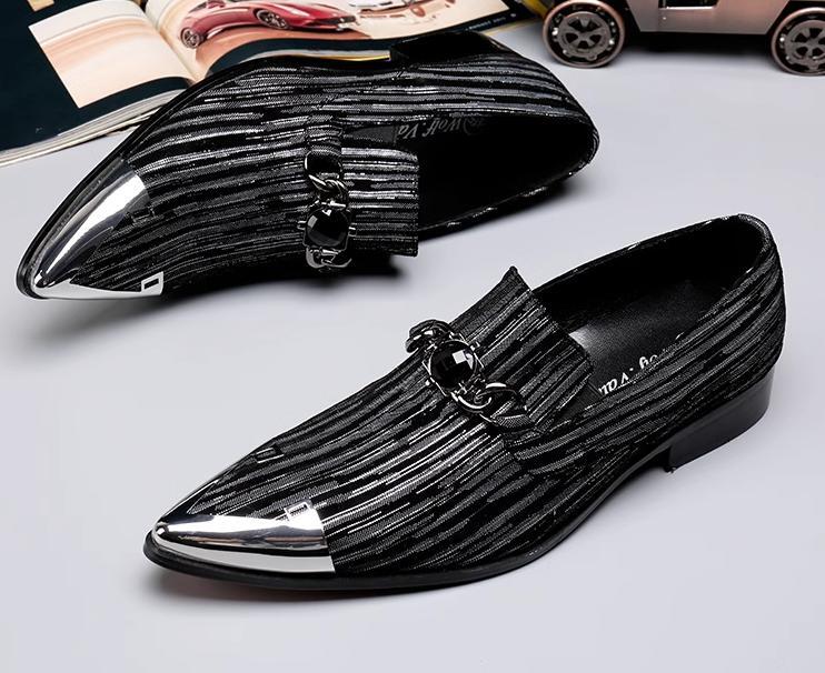 Mens British Metal Toe Dress Business Real Leather Slip On Wedding Shoes New