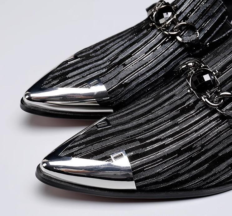 Mens British Metal Toe Dress Business Real Leather Slip On Wedding Shoes New