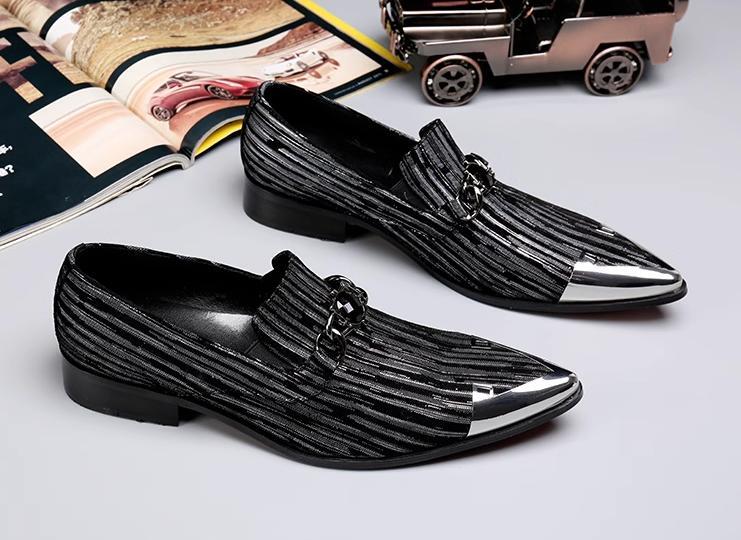Mens British Metal Toe Dress Business Real Leather Slip On Wedding Shoes New
