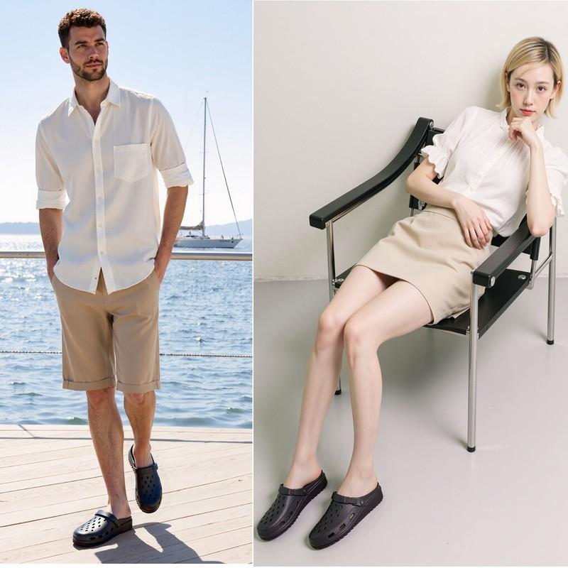 Mens Clogs Unisex Slip On Women Garden Clog For Men Sandals Slippers Thick Sole