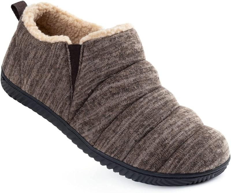 Mens Cozy Memory Foam Slippers Fuzzy Fleece Lined Indoor And Outdoor House Shoes