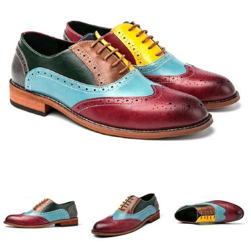 Mens Dress Formal Business Shoes Brogue Carved Wing Tip Work Office Party Chic L
