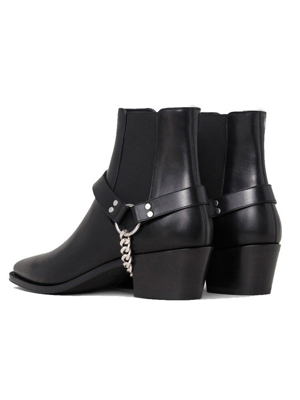 Mens Handmade Summer CHELSEA BOOT Boots Pointed Toe Chain Leather Shoes Sz