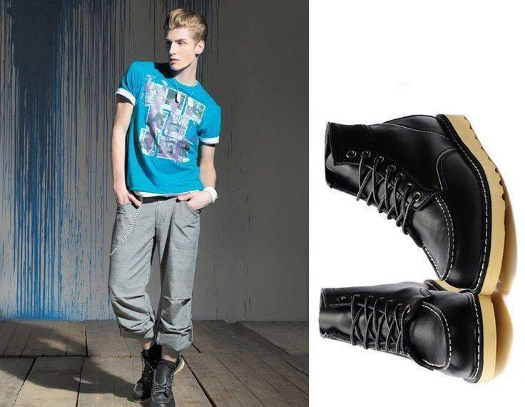 Mens Lace Up High Top Round Toe Work Military Ankle Boots Outdoor Casual Shoes