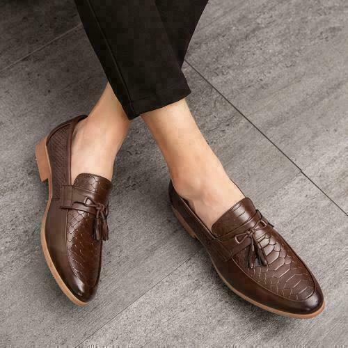 Mens Pointed Toe Work Office Slip On Formal Club Loafers Business Leisure Shoes