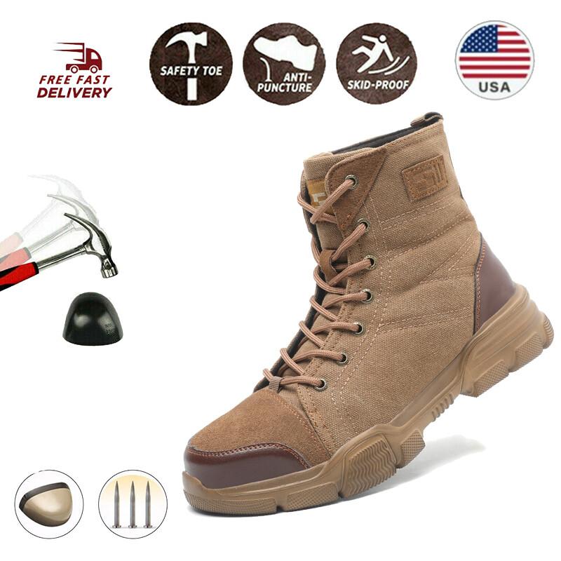 MENS SAFETY SHOES SPORTS SNEAKERS STEEL TOE WORK BOOTS LIGHTWEIGHT COMFORT CAPS
