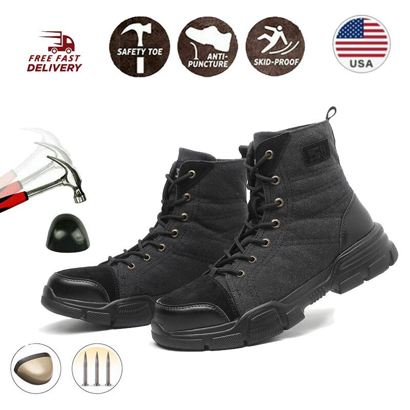MENS SAFETY SHOES SPORTS SNEAKERS STEEL TOE WORK BOOTS LIGHTWEIGHT COMFORT CAPS