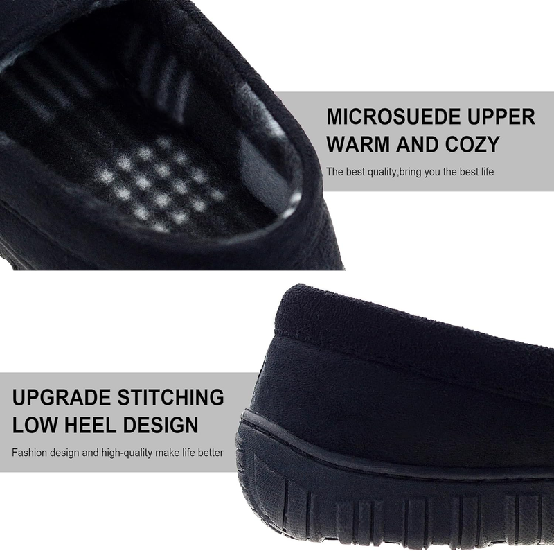 Mens Slippers Moccasins For Men Breathable Memory Foam House Shoes Indoor Outdoo
