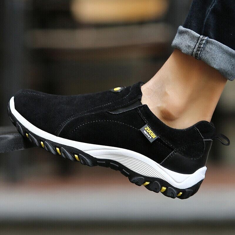 Mens Sport Shoes Slip On Waterproof Walking Hiking Shoes Casual Sneakers Nonslip