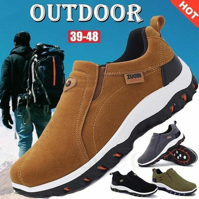 Mens Sport Shoes Slip On Waterproof Walking Hiking Shoes Casual Sneakers Nonslip