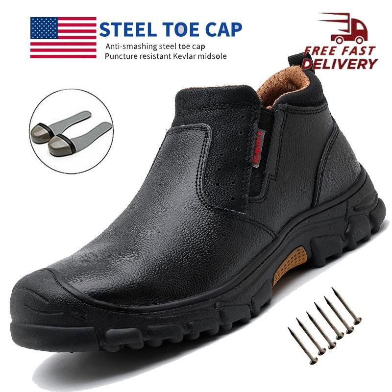 Mens Steel Toe Work Boots Indestructible Non Slip Boots Construction Work Shoes