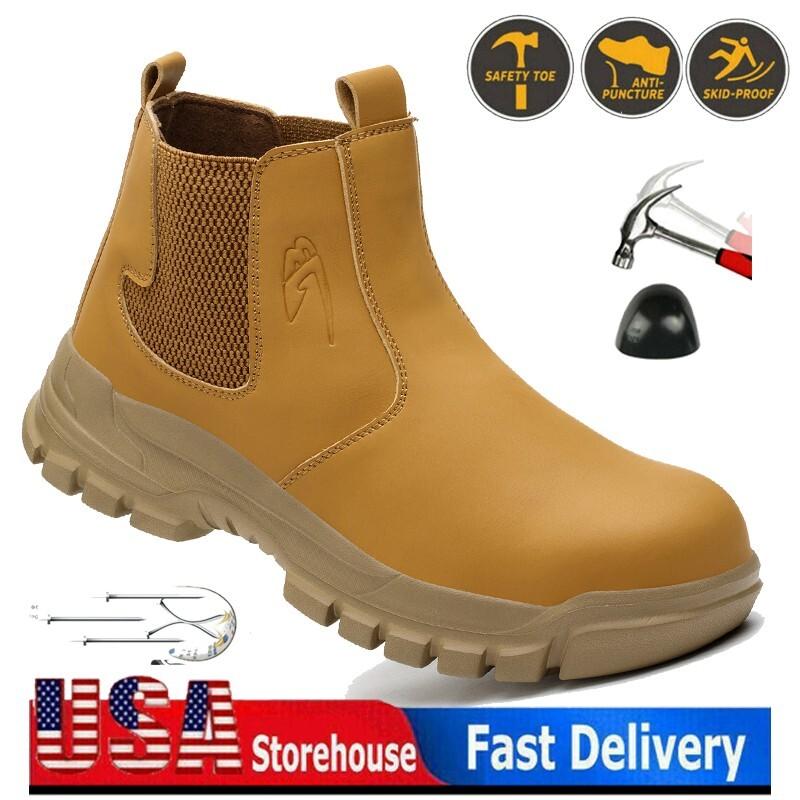 Mens Steel Toe Work Boots Indestructible Safety Shoes Comfortable Slip Resista