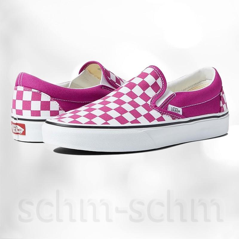 MENS VANS CLASSIC SLIP-ON CHECKER FUSCHIA SIZE 11.5 VN000XG8AZY NEW