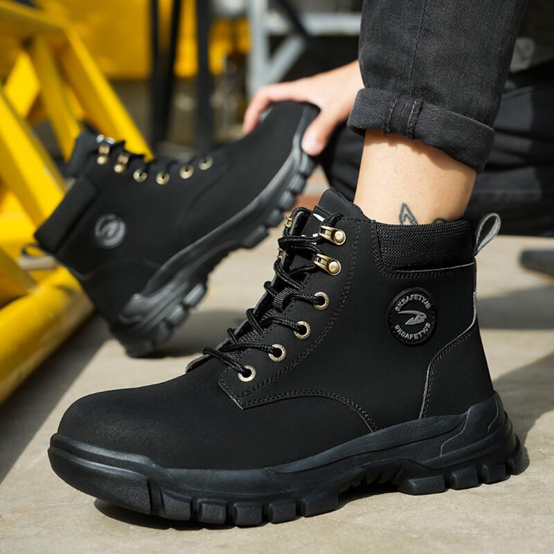 Mens Waterproof Work Boots Steel Toe Safety Shoes Indestructible Non Slip Boots