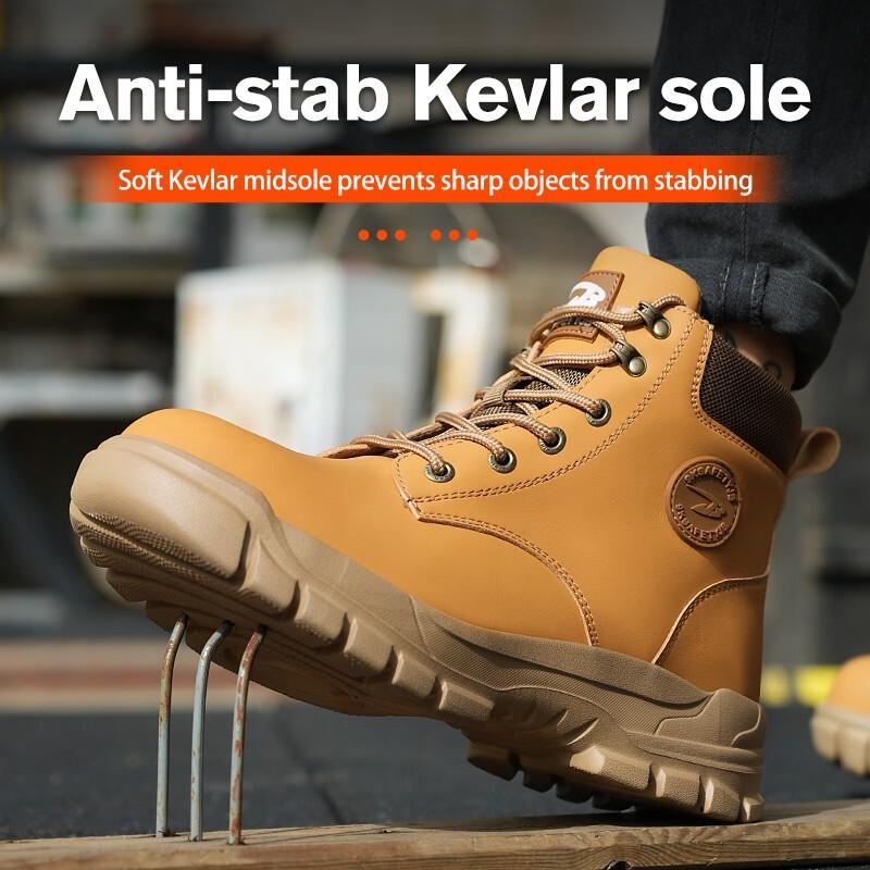 Mens Waterproof Work Boots Steel Toe Safety Shoes Indestructible Non Slip Boots