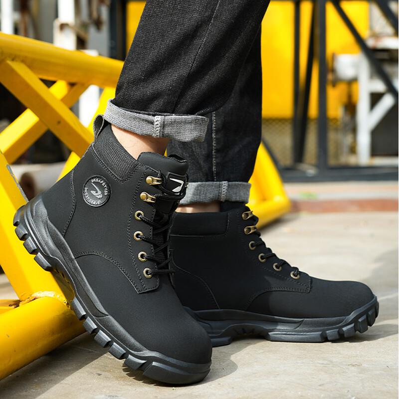 Mens Waterproof Work Boots Steel Toe Safety Shoes Indestructible Non Slip Boots