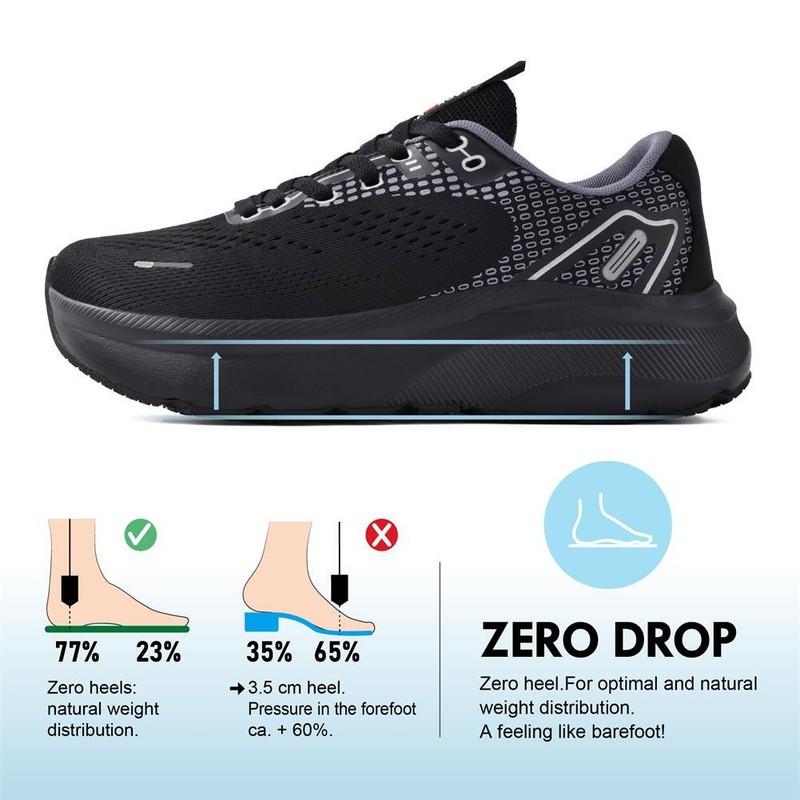 Mens Wide-Toe Box Shoes Arch Support Wide Width Sneakers For Running Athletic