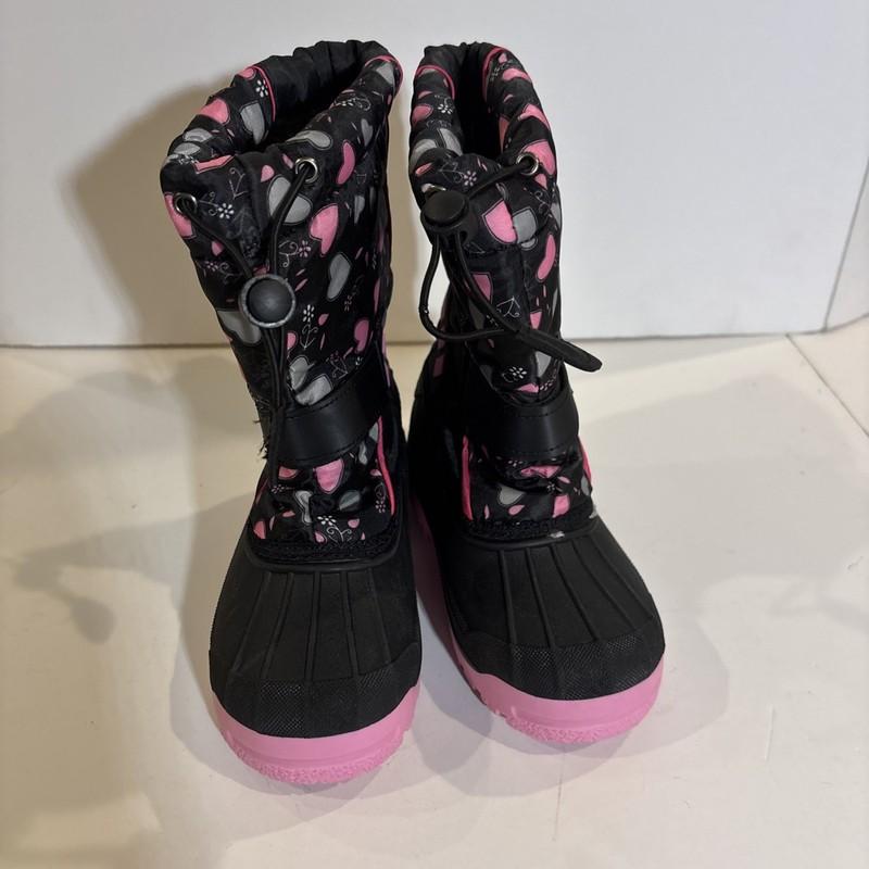 Merence Girls Black Snow Boots with Hearts Size 32