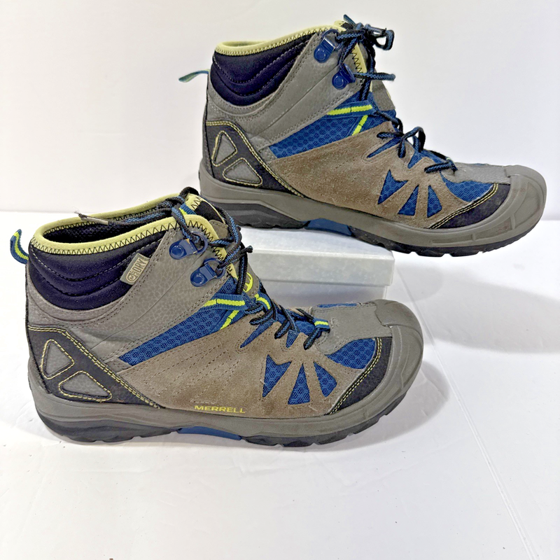 Merrell Capra Mid WTPF Shoes Boys Size 5.5M Gray Blue Waterproof Hiking Boots