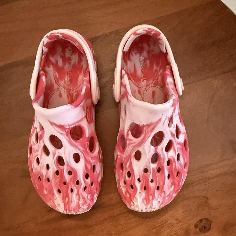 Merrell HYDRO MOC Kids Size 11 Pink White Swirl Rubber Water Shoes Sandals