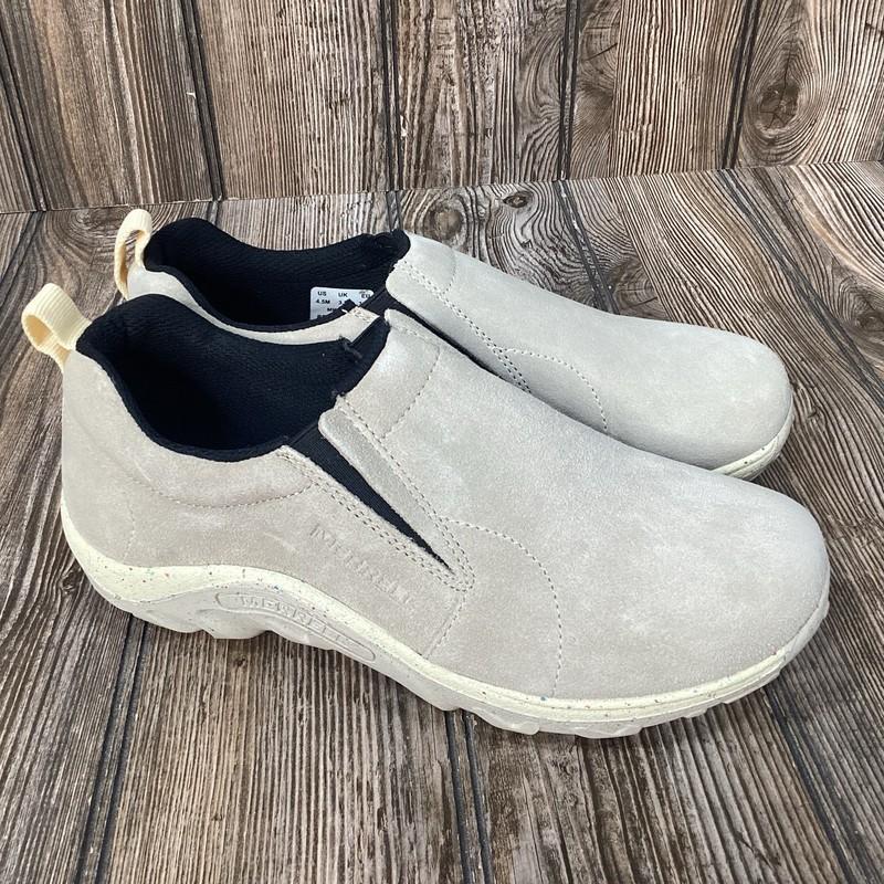 Merrell Jungle Moc White Suede Slip On Outdoor Comfort Shoes Boys Youth Size 4.5