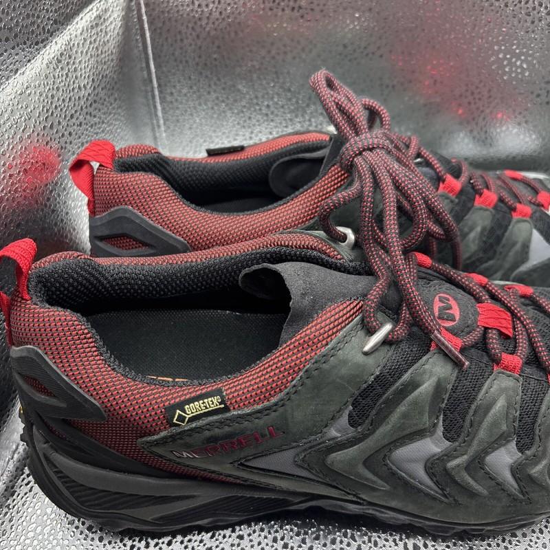 Merrell Men's Hiking Outdoor Trail Shoes Waterproof Size 9 Black Red