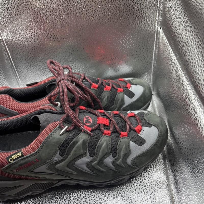Merrell Men's Hiking Outdoor Trail Shoes Waterproof Size 9 Black Red