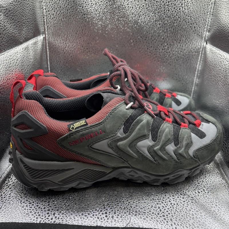 Merrell Men's Hiking Outdoor Trail Shoes Waterproof Size 9 Black Red