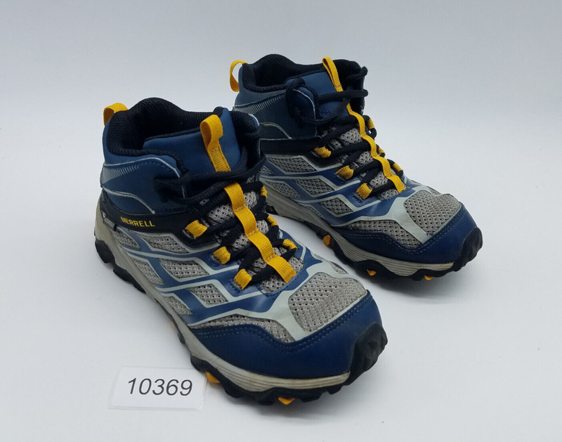 Merrell Moab FST Low Boy's Size 3 Waterproof Hiking Shoes Gray Blue