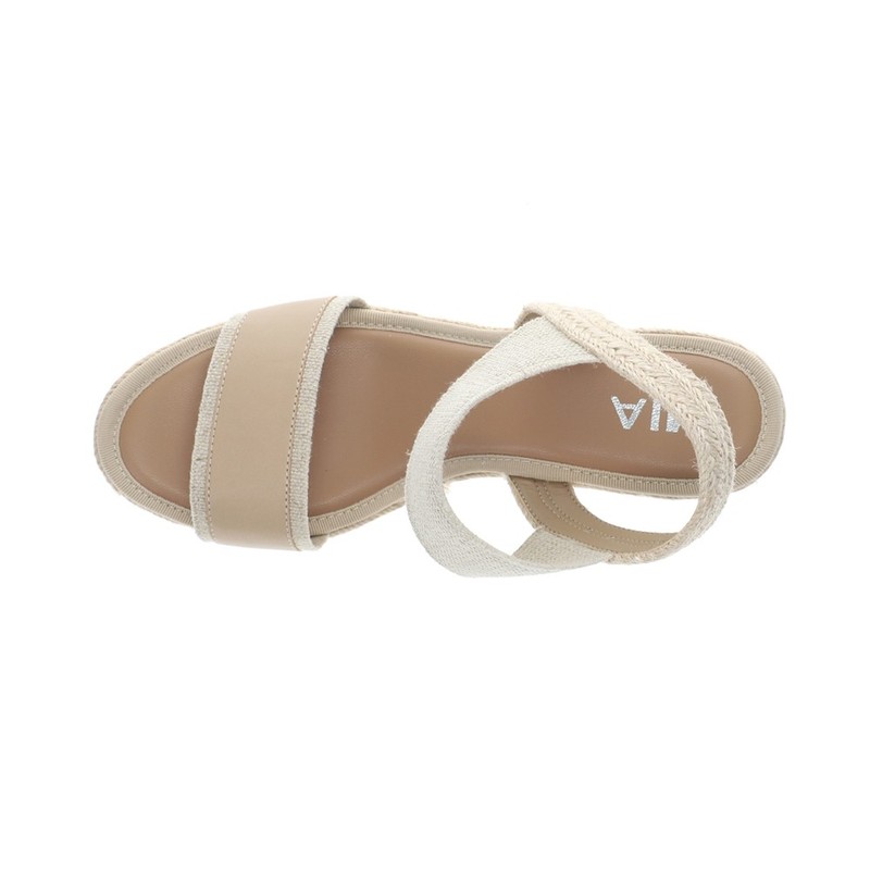 MIA Bayle Ankle Strap Espadrille Wedge Womens Beige Casual Sandals MH35401-NE