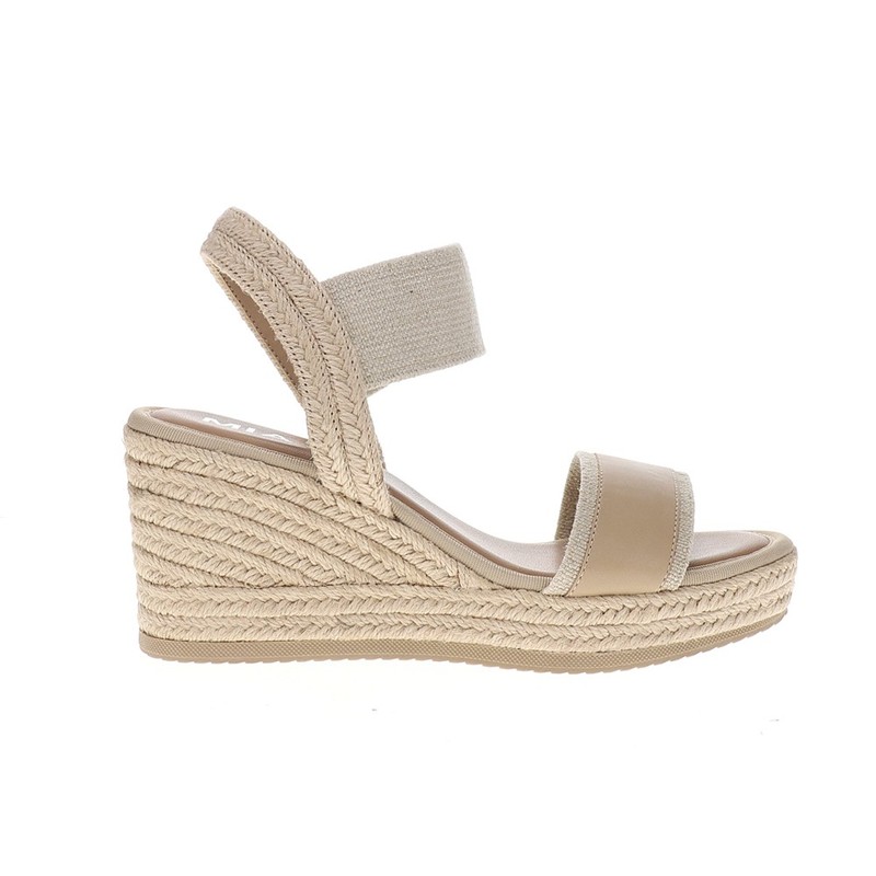 MIA Bayle Ankle Strap Espadrille Wedge Womens Beige Casual Sandals MH35401-NE