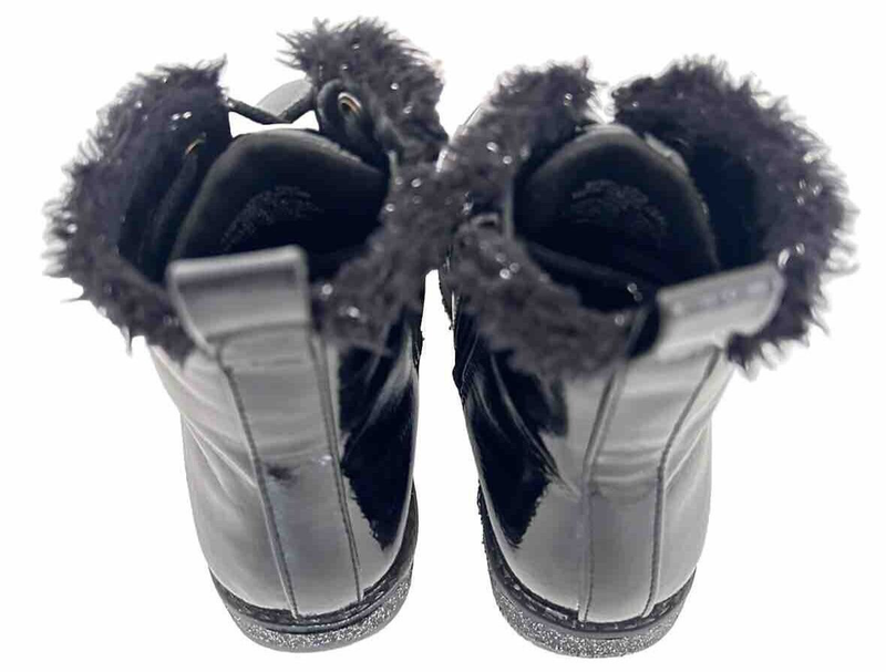 MIA High Top Boots Toddler Girls Size 10 Black Lace Up Patent Leather
