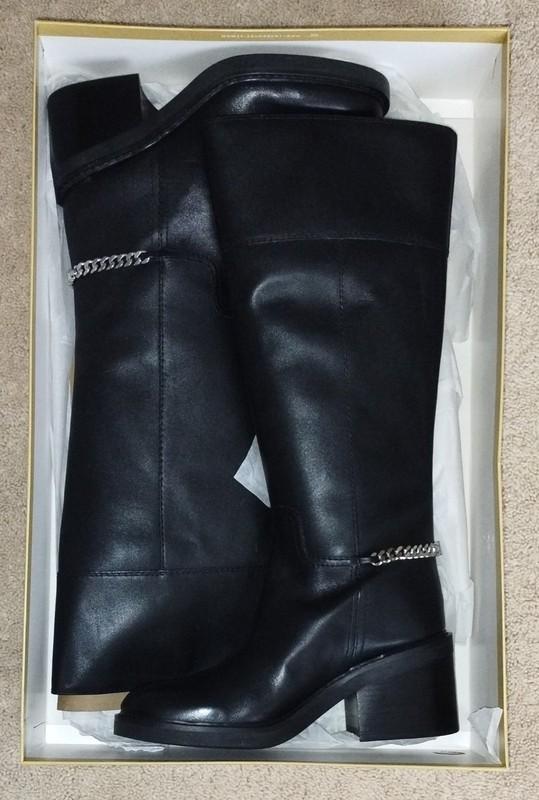 Michael Kors Carlisle Black Leather Riding Boot Black 10WS. New With Box