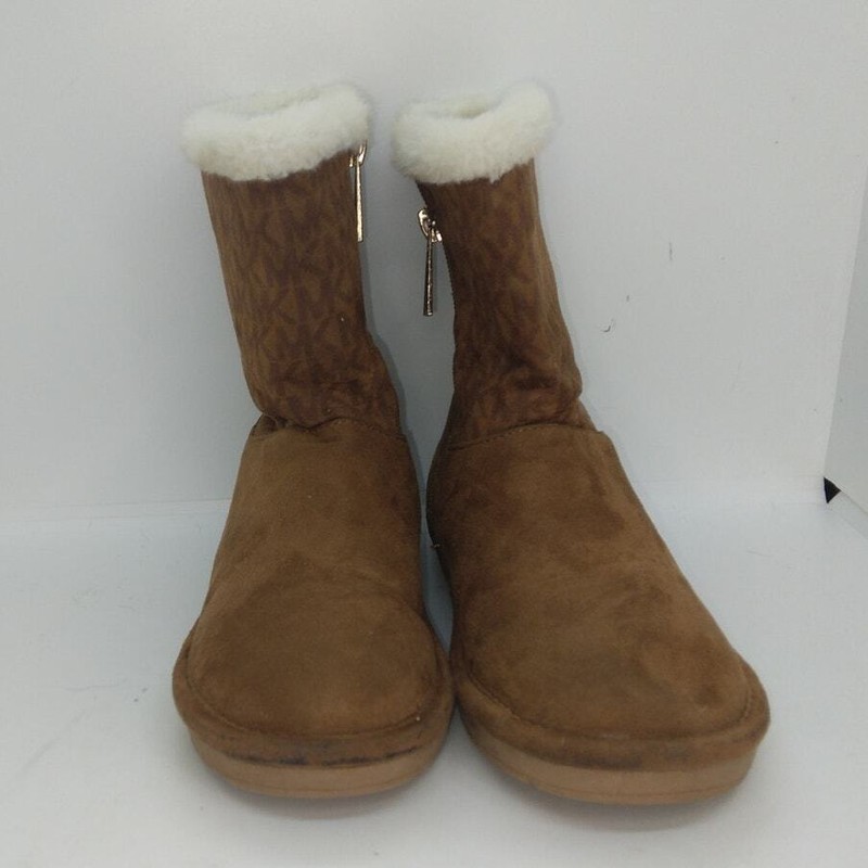 Michael Kors Girls Pre-owned Brown Suede Zip-up Booties - Sz. 1