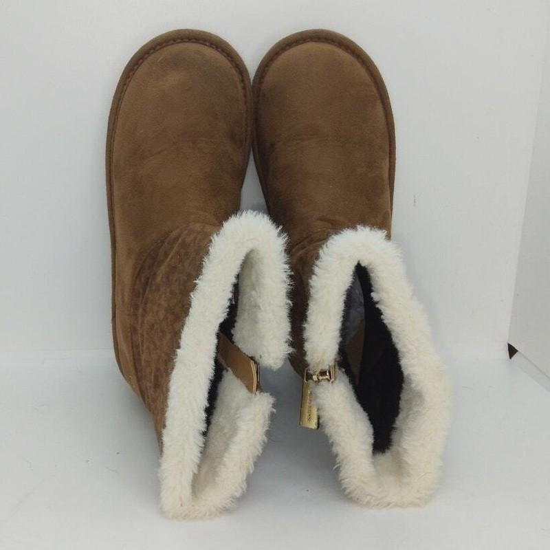 Michael Kors Girls Pre-owned Brown Suede Zip-up Booties - Sz. 1