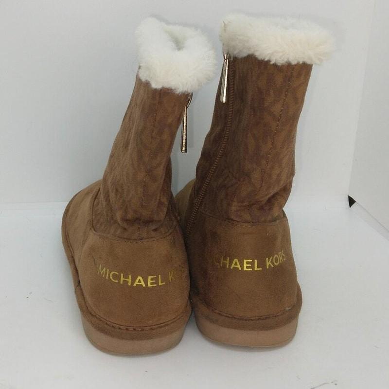Michael Kors Girls Pre-owned Brown Suede Zip-up Booties - Sz. 1