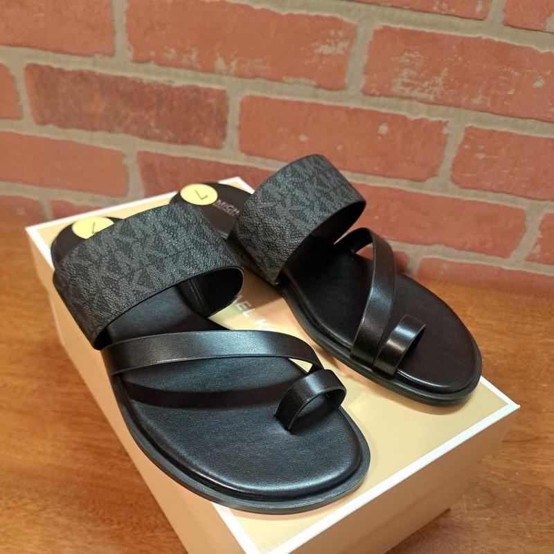 Michael Kors Nelson Flat Sandal Black size 7.0M Brand New