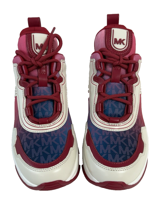Michael Kors Olympia Trainer Dark Raspberry Sneakers New In Box Women's 7.5