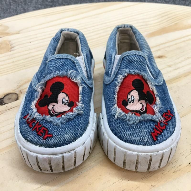 Mickey For Kids Shoes Toddler 5 Slip On Sneakers Blue Canvas Comfort Denim Low