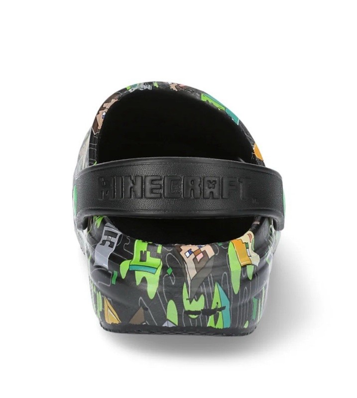 MINECRAFT Boys Youth Size 3 EVA Comfort Clogs Lightweight • Black