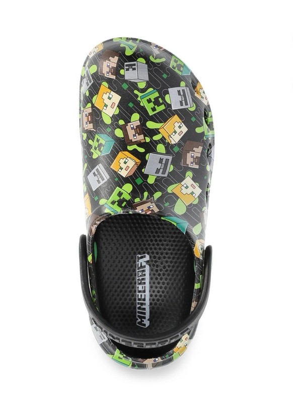 MINECRAFT Boys Youth Size 3 EVA Comfort Clogs Lightweight • Black