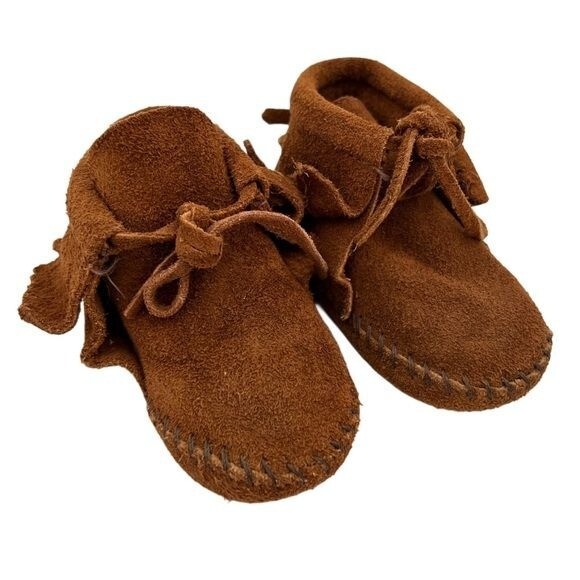 Minnetonka Infant Fringe Bootie Brown SUEDE DREAMS Shoes 4 12-18 Months